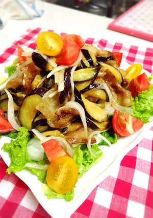 ポン酢でさっぱりなすのおかずサラダ♪-レシピのメイン写真