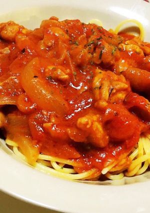 チキントマトソーススパゲティ-レシピのメイン写真