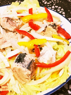 鯖水煮缶とレタスの洋風さっぱりサラダ-レシピのメイン写真