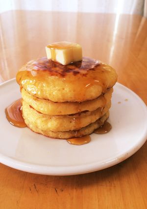 豆腐+パン粉でもちもちホットケーキ!-レシピのメイン写真