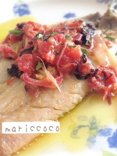 鰯のオリーブ焼♡梅シソみょうがソース-レシピのメイン写真