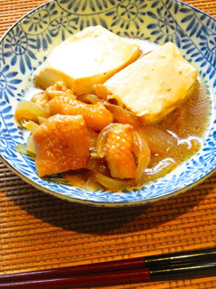 ☺簡単おつまみ♪鶏皮と豆腐の煮込み☺-レシピのメイン写真