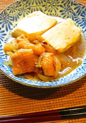 ☺簡単おつまみ♪鶏皮と豆腐の煮込み☺-レシピのメイン写真