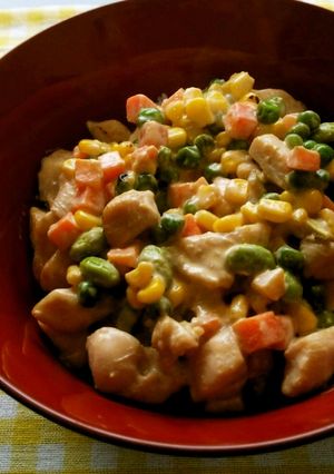 【簡単】いろ鶏ＭＩＸベジのオイマヨ丼-レシピのメイン写真