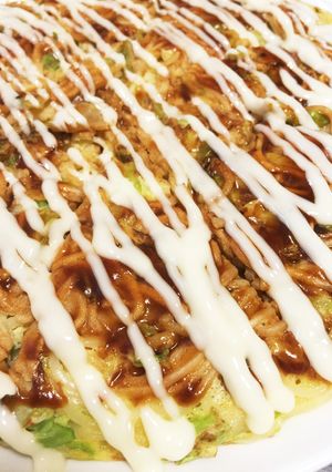 茹でて余った素麺でお好み焼き！-レシピのメイン写真