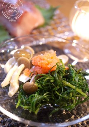 簡単！おかひじきとしめじの冷菜明太子のせ-レシピのメイン写真