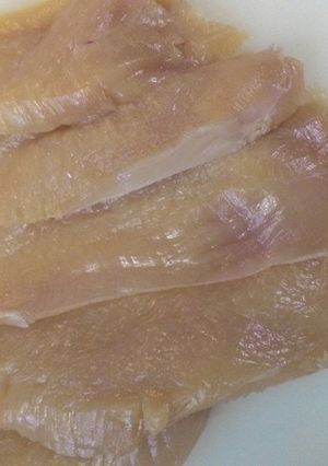 鶏むね肉の　そぎ切り-レシピのメイン写真