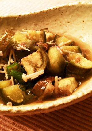 ナスとオクラの夏野菜煮浸し 麺つゆで♪-レシピのメイン写真