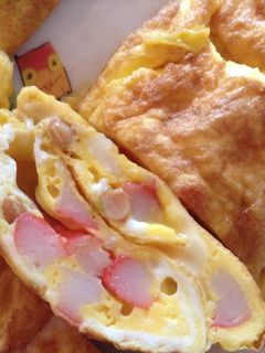 手抜きレシピ!納豆とカニカマの卵焼き-レシピのメイン写真