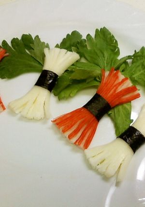 チーズとカニカマで紅白リボン-レシピのメイン写真