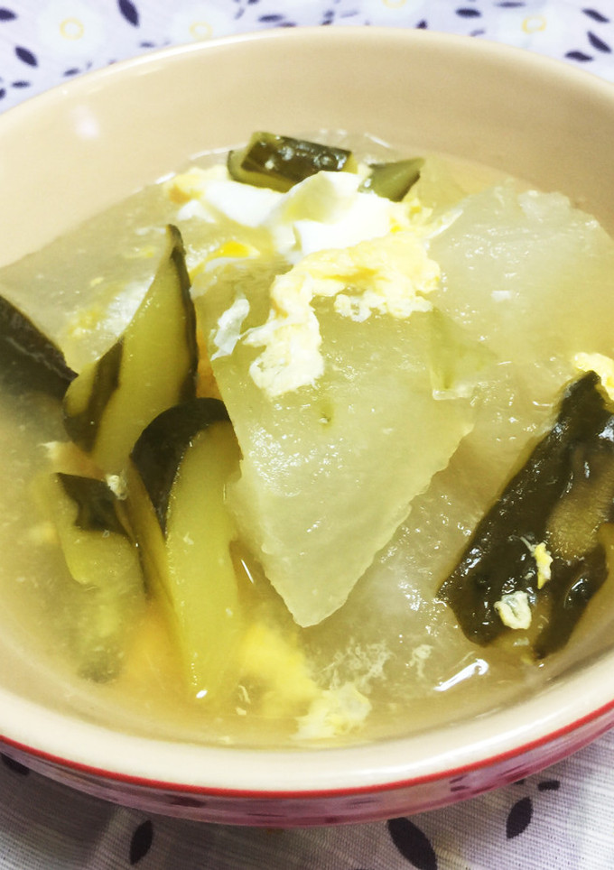 冬瓜ときゅうりの卵とじ煮-レシピのメイン写真