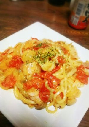 豆乳でトマトクリーム風パスタ-レシピのメイン写真