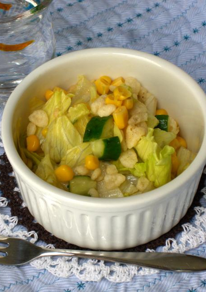シャキシャキ野菜と揚げ玉入り♪和風サラダ-レシピのメイン写真