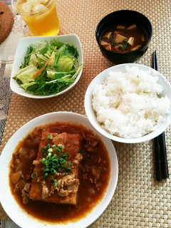 厚揚げステーキ豚のこま肉特性ソース♡-レシピのメイン写真