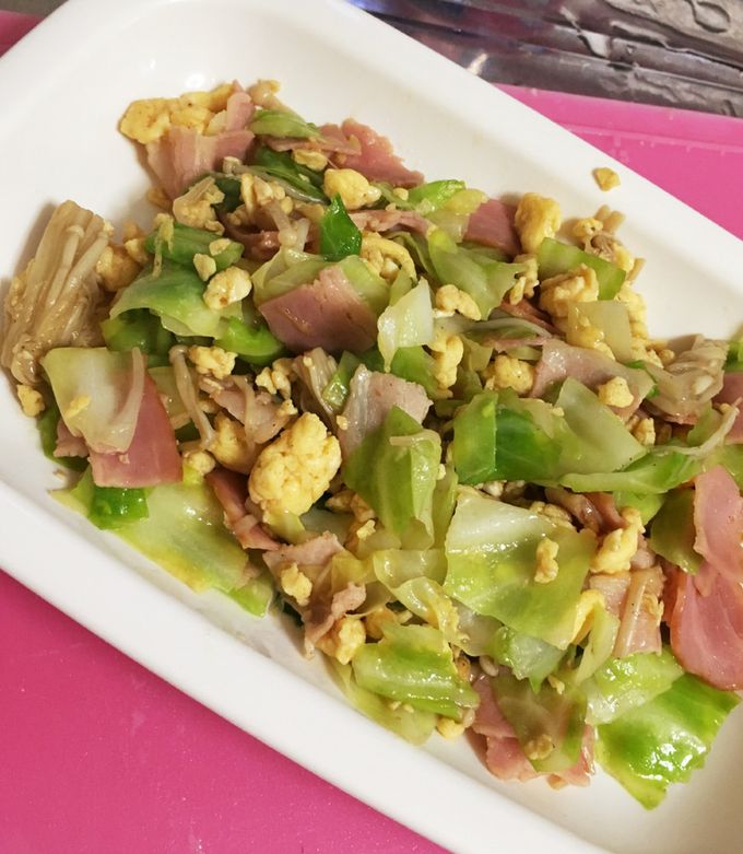 冷蔵庫整理！エノキとキャベたまの中華炒め-レシピのメイン写真