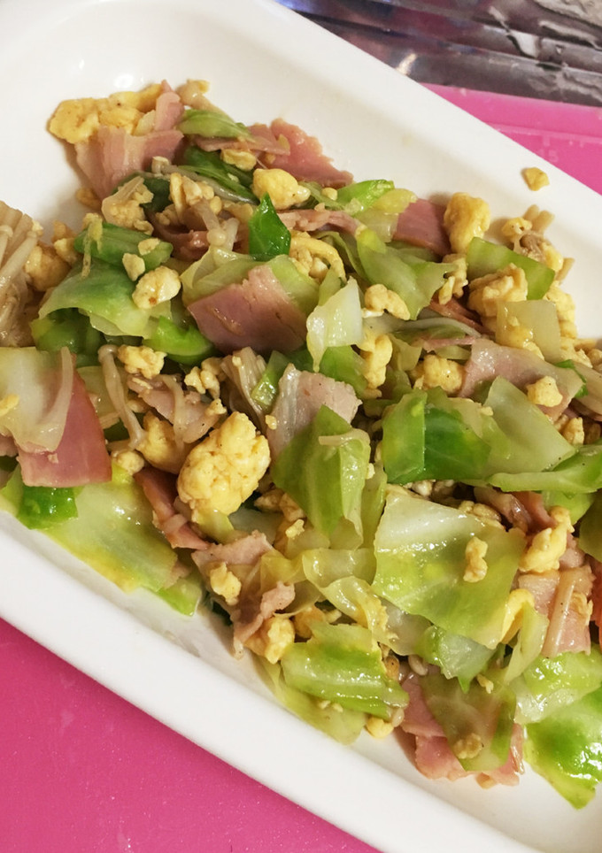 冷蔵庫整理！エノキとキャベたまの中華炒め-レシピのメイン写真
