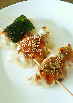 ノンオイルでダイエット！甘辛三味の串餃子-レシピのメイン写真