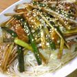 きゅうりとネギの甘味噌そうめん♪