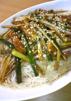 きゅうりとネギの甘味噌そうめん♪-レシピのメイン写真