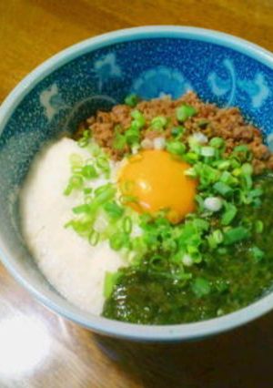 ギバサ(あかもく)長芋肉そぼろ丼-レシピのメイン写真