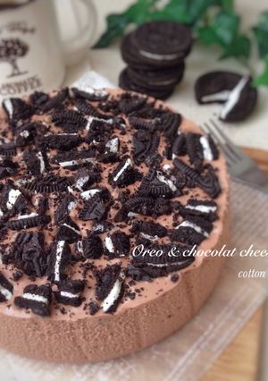 混ぜるだけ♡オレオチョコレアチーズケーキ-レシピのメイン写真