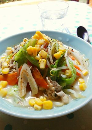 豆乳ちゃんぽんうどん-レシピのメイン写真