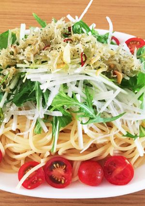 じゃこと水菜のサラダパスタ-レシピのメイン写真