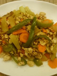 鶏ひき肉と野菜の中華炒め-レシピのメイン写真
