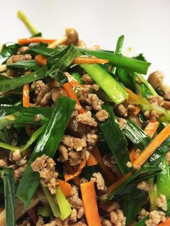 5分で☆ご飯がすすむ☆行者菜そぼろ炒め-レシピのメイン写真