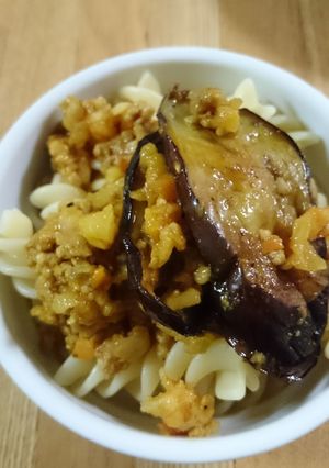 ナスカレーパスタ-レシピのメイン写真