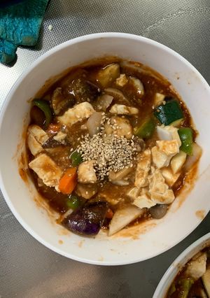 肉無豆腐中華風ボロネーゼ味が白菜野菜炒め-レシピのメイン写真