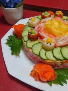 ちらし寿司ケーキ-レシピのメイン写真