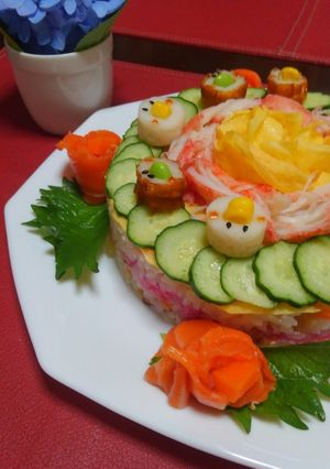 ちらし寿司ケーキ-レシピのメイン写真