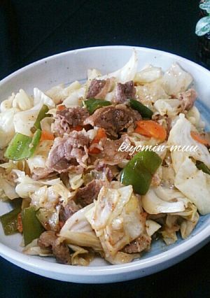 キャベツと牛肉の粒マスタード炒め♪-レシピのメイン写真