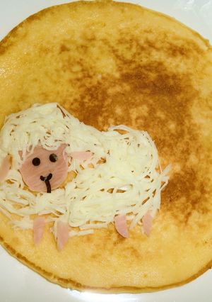 ひつじのデコパンケーキ-レシピのメイン写真
