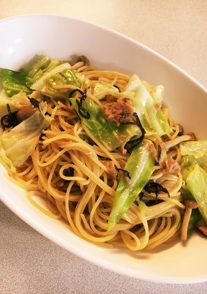 簡単 塩昆布とツナのキャベツパスタ♪-レシピのメイン写真