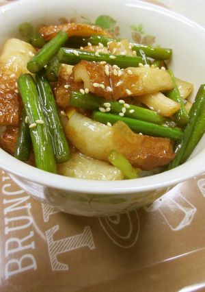 ちくわとにんにくの芽の甘辛丼-レシピのメイン写真