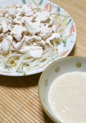 鶏胸肉のしゃぶしゃぶ　～ごま塩レモンだれ-レシピのメイン写真
