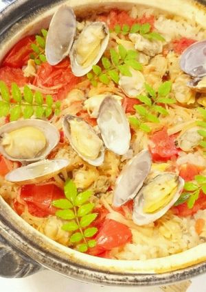 トマあさり炊き込み飯-レシピのメイン写真