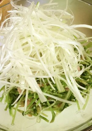 豆苗とツナと長ネギのピリ辛サラダ-レシピのメイン写真
