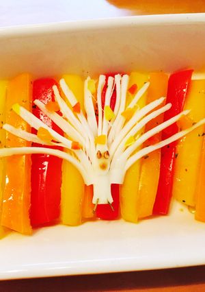 さけるチーズでカラフルクジャク☆-レシピのメイン写真