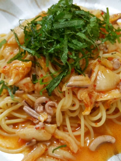 塩辛とキムチのパスタランチ♪お一人様♪-レシピのメイン写真