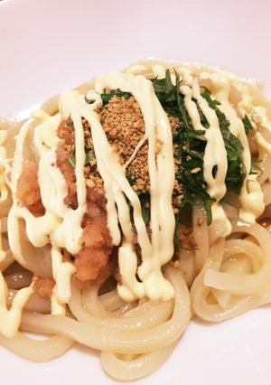 チーン!で出来ちゃう、めんたいマヨうどん-レシピのメイン写真
