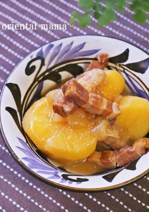我が家流!甘ミソ風味なベーコン肉じゃが-レシピのメイン写真