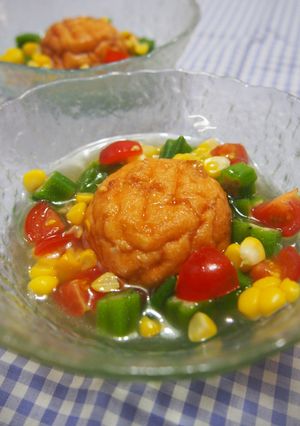 ひんや～り♪魚河岸あげと夏野菜の出汁漬け-レシピのメイン写真
