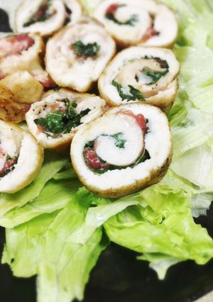 お弁当に♬ささみの梅しそクルクル巻き焼き-レシピのメイン写真