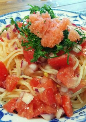明太子とトマトの冷製パスタ-レシピのメイン写真