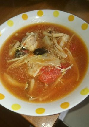 キノコと鶏モモ肉のトマト煮込み-レシピのメイン写真