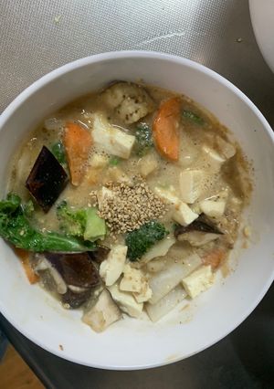 肉無豆腐簡単コク旨味噌クリーム味野菜炒め-レシピのメイン写真