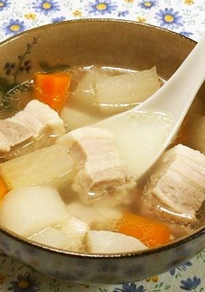 豚バラ肉と根菜のスープ-レシピのメイン写真